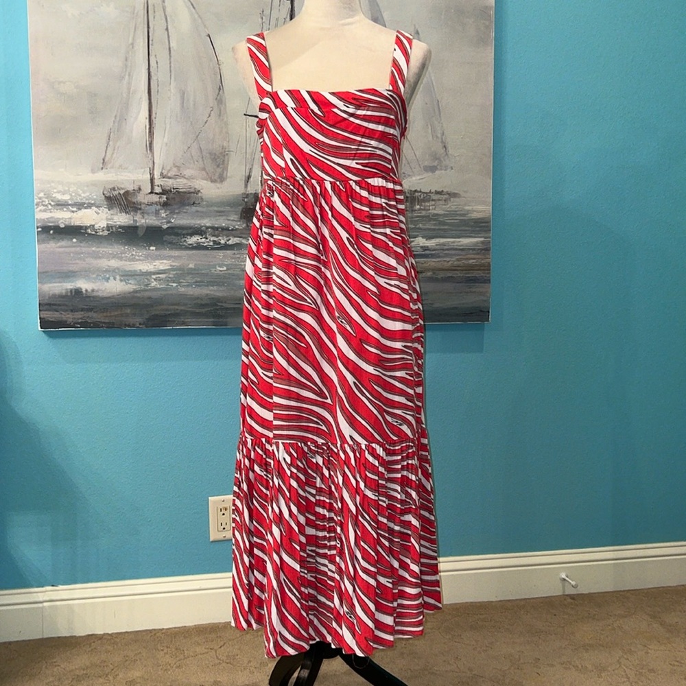 NWT Michael Kors Long Soft Zebra Midi Dress, Small